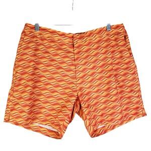 Fair Harbor Swim Short Men's Size 33 Drawstring Lined Sextant Orange Trunks